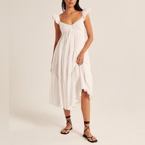 Abercrombie ruffle flutter sleeve maxi dress